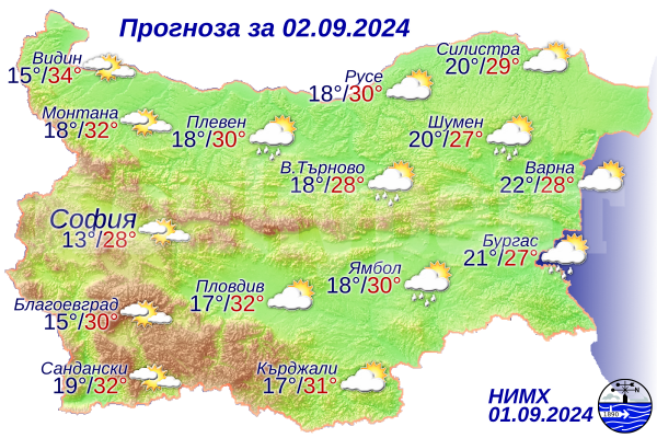 Ето какво ще бъде времето днес