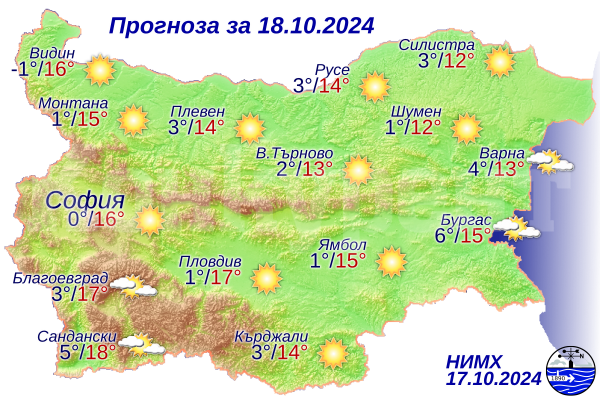 Вижте какво ще бъде времето днес