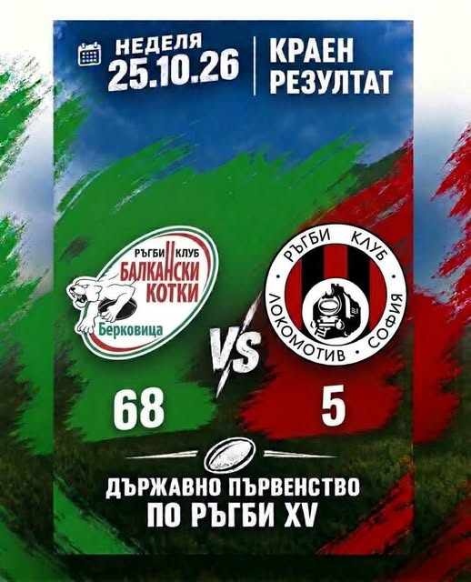 „Балкански котки“ разкъсаха „Локомотив“ с 68:5 и оглавиха шампионата