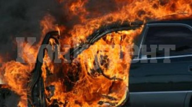 Паркирано „Ауди“ изгоря като факла в Монтанско, разследват причините за огъня  