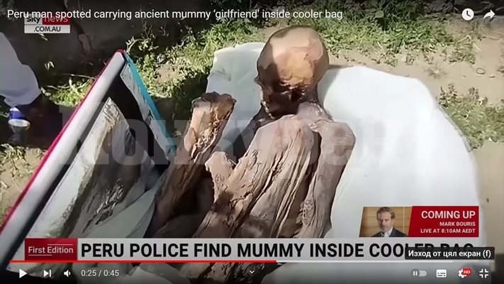 Откриха мумия в хладилната чанта на куриер в Перу