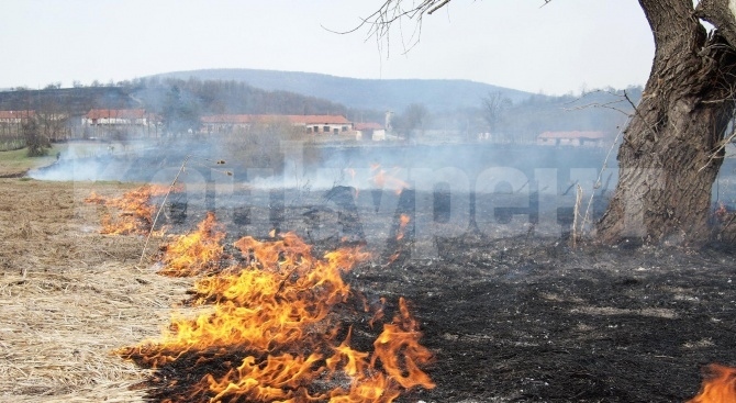 Огнеборци гасиха запалени стържища във Видинско