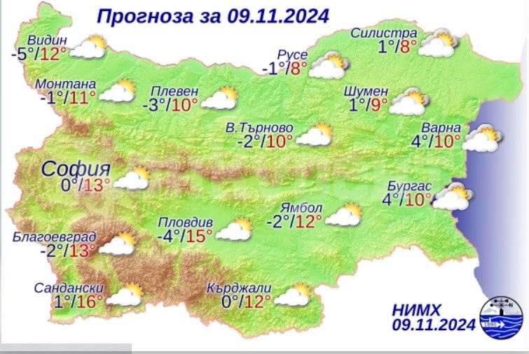 Ето какво ще бъде времето днес