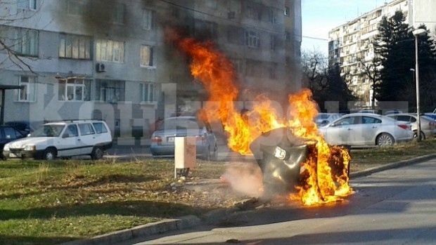 Горя контейнер във Видин