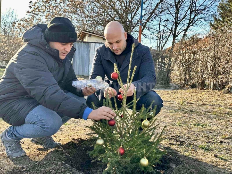 Мартин Харизанов и младежите на ГЕРБ засадиха и украсиха \