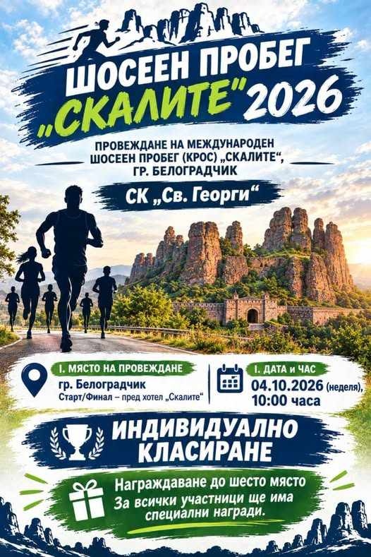 Белоградчик посреща „Шосеен пробег „Скалите“ 2026“ тази неделя