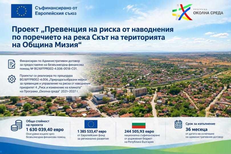 Община Мизия планира мерки за намаляване на риска от наводнения по поречието на река Скът